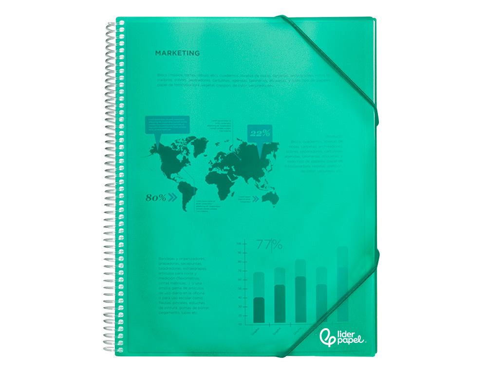 Capa catalogo liderpapel com espiral 40 bolsas polipropileno din a4 verde ( Imagem 4 de 18 ) - Preview