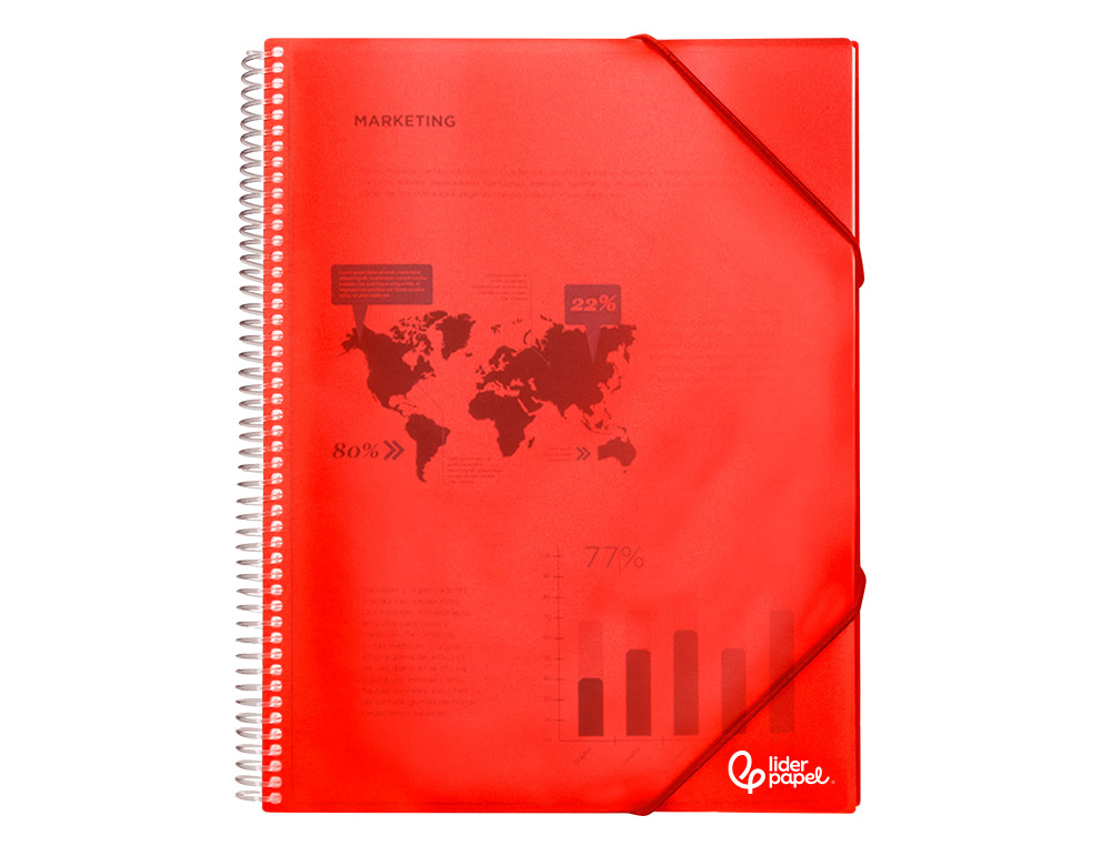 Capa catalogo liderpapel com espiral 80 bolsas polipropileno din a4 vermelho ( Imagem 4 de 18 ) - Preview