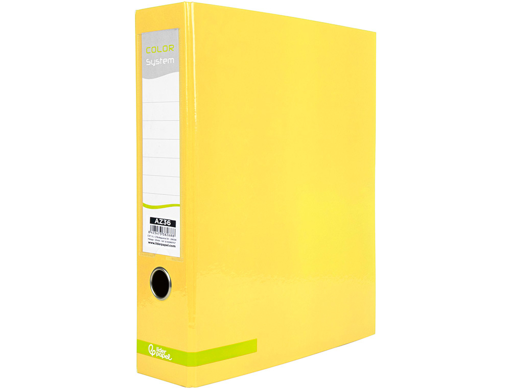 Pasta de arquivo de alavanca liderpapel color system cartao din a4 2 aneis de 75 mm lombada de 80 mm sem caixa amarelo ( Imagem 4 de 15 ) - Preview