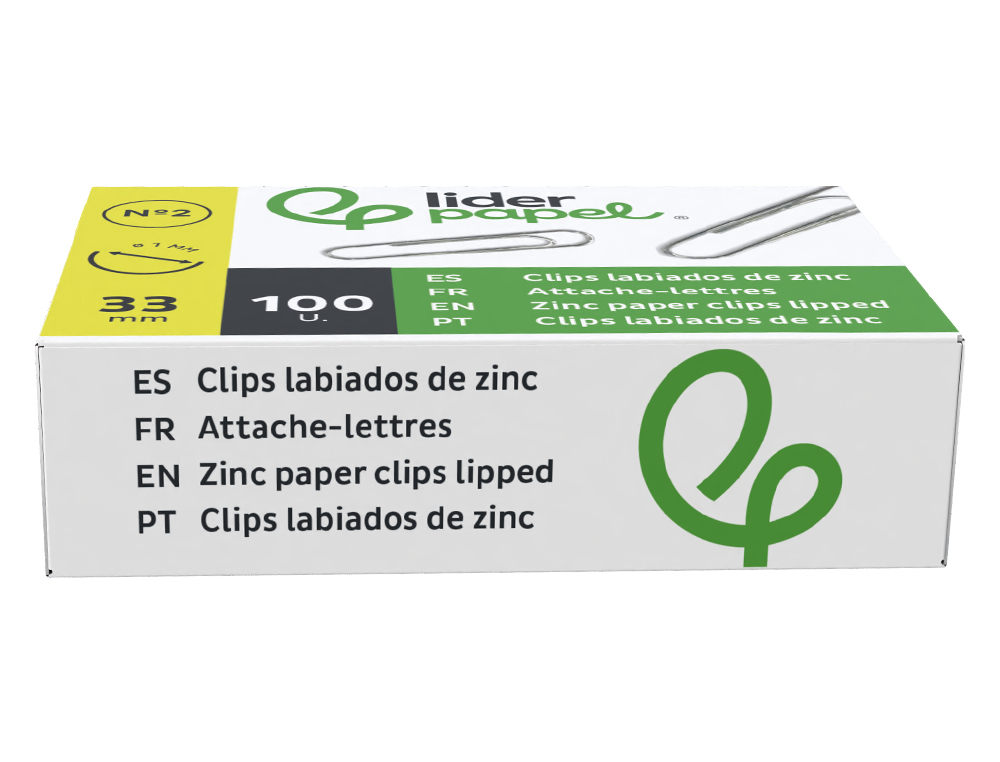 Clips liderpapel labiados n.2 33 mm caixa de 100 unidades ( Imagem 4 de 18 ) - Preview