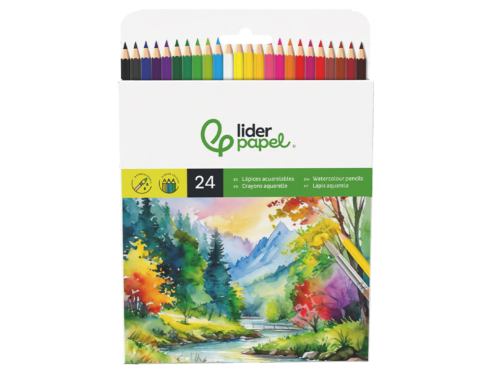 Lapis de cores liderpapel aguarelaveis caixa de 24 cores ( Imagem 3 de 15 ) - Preview