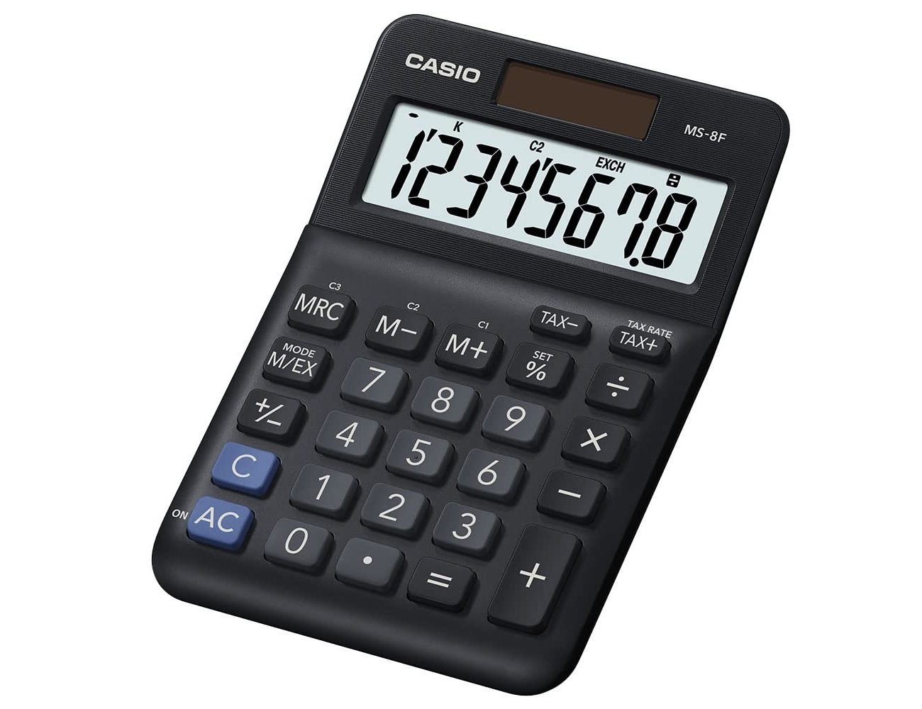 Calculadora casio ms-8f de secretaria 8 digitos tax +/- cor preto ( Imagem 3 de 5 ) - Preview