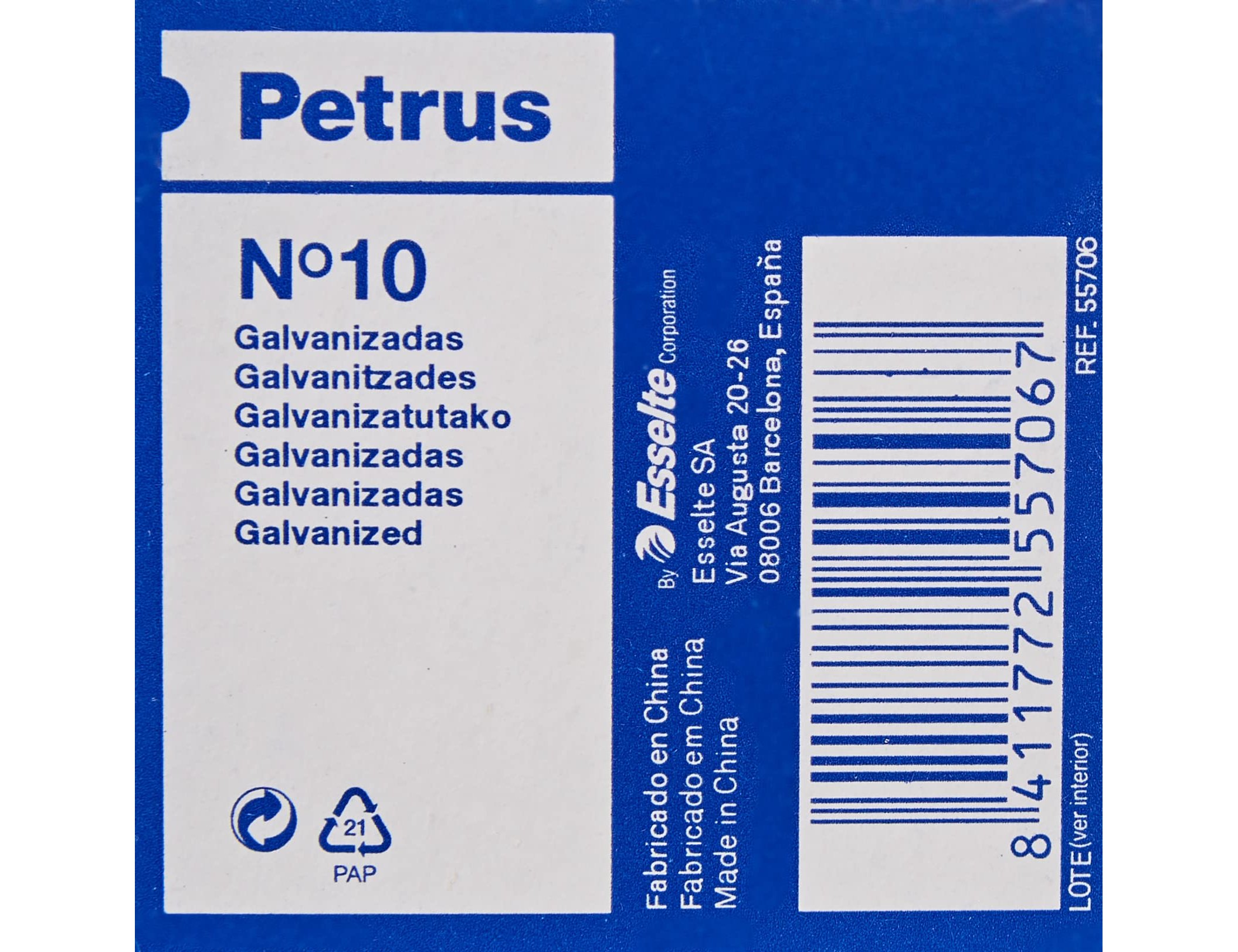 Agrafes petrus nº10 galvanizados caixa de 1000 unidades (20 unidades) ( Imagem 4 de 4 ) - Preview
