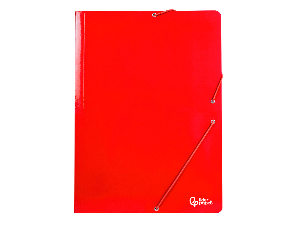 Pasta liderpapel com elasticos folio 3 abas cartao plastificado vermelho ( Imagem 3 de 16 ) - Preview