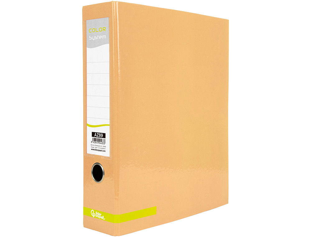 Pasta de arquivo de alavanca liderpapel a4 color system forrada sem rado lombada 80 mm pessego compressor metalico ( Imagem 3 de 14 ) - Preview