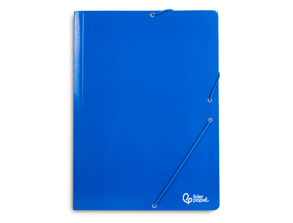 Pasta liderpapel com elasticos folio 3 abas cartao plastificado azul ( Imagem 3 de 16 ) - Preview