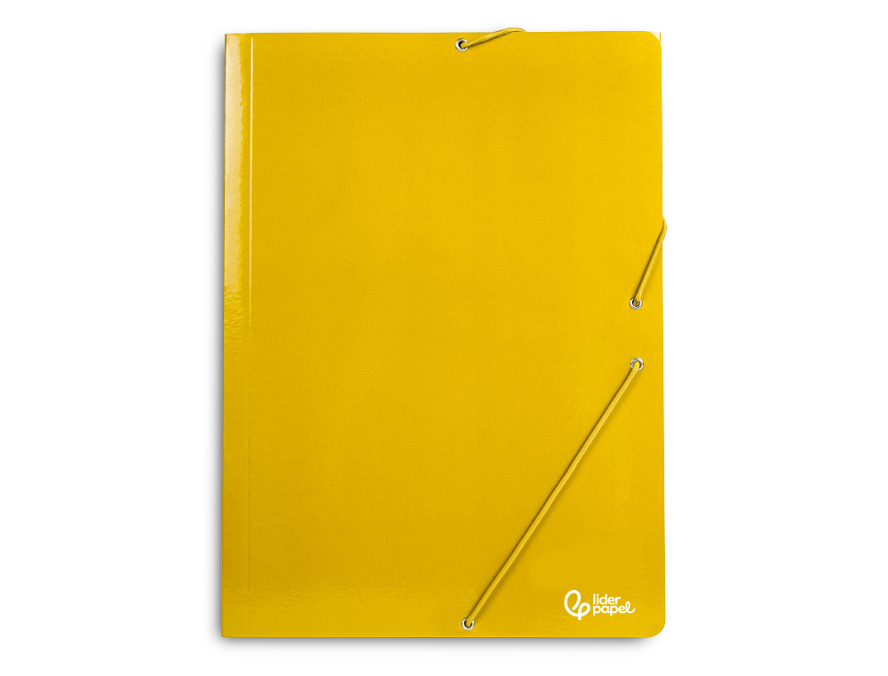 Pasta liderpapel com elasticos folio 3 abas cartao plastificado cor amarelo ( Imagem 3 de 16 ) - Preview