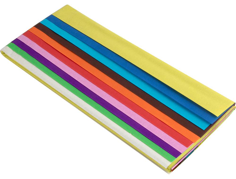 Papel Seda Liderpapel 52 x 76 cm 18 gr Pack 10 Folhas Cores Sortidas ( Imagem 5 de 11 ) - Preview