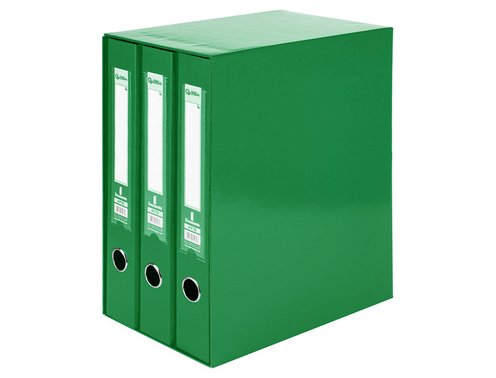 Module of 3 Liderpapel 2-ring Folio File Folders, 60 mm Spine, Green ( Imagem 4 de 18 ) - Preview