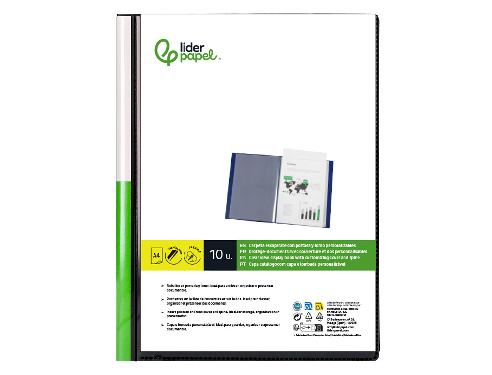 Capa catalogo liderpapel 20 bolsas din a4 preto ( Imagem 4 de 23 ) - Preview