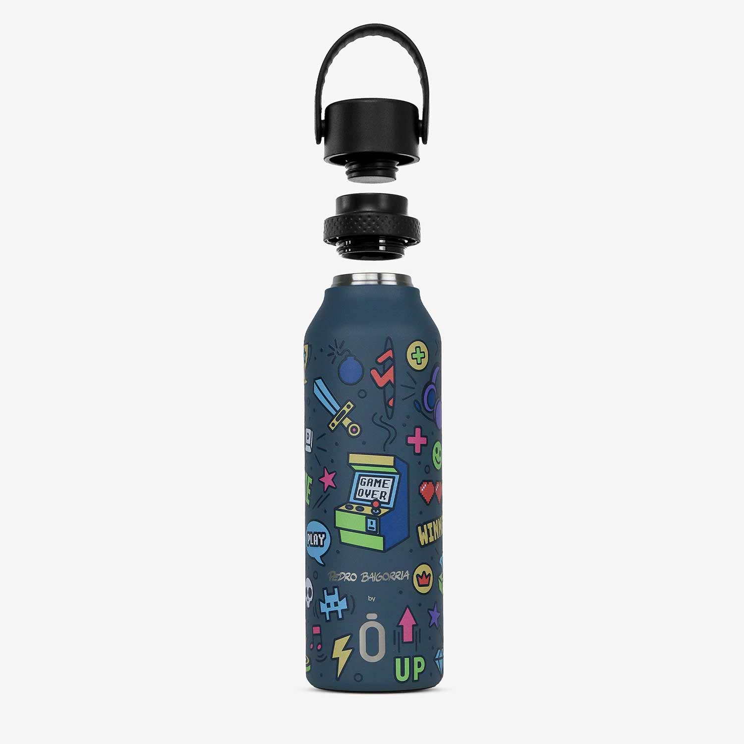 Garrafa térmica Runbott Mii Pedro Baigorria 600 ml Retro Gamer Ocean ( Imagem 3 de 4 ) - Preview