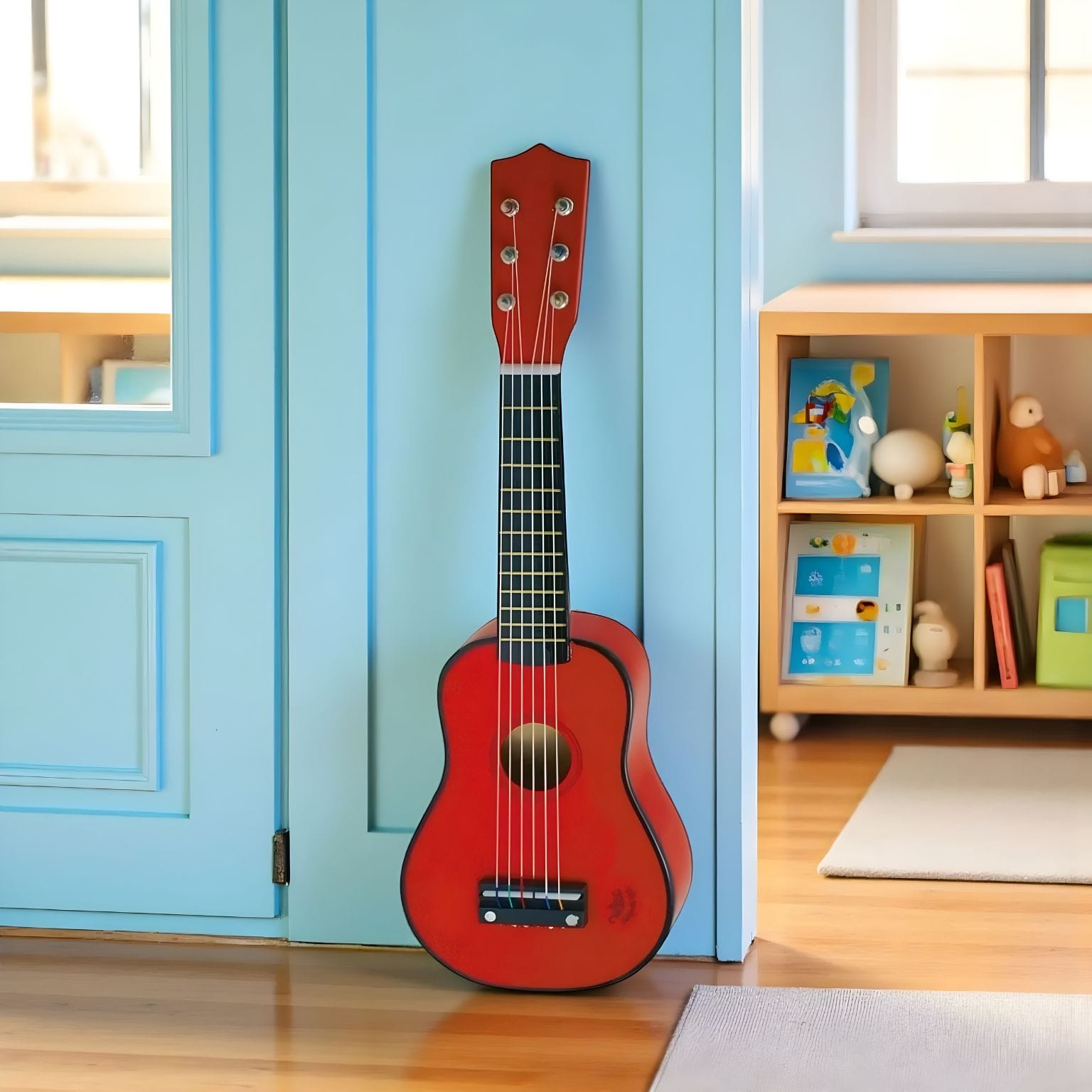 Guitarra Vermelha de Madeira ( Imagem 4 de 4 ) - Preview