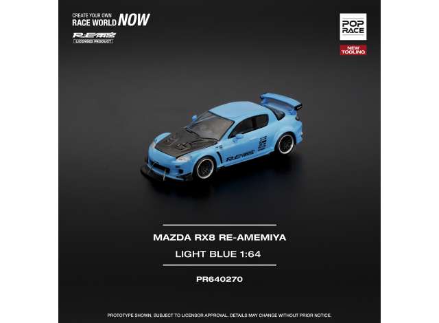 Pop Race Mazda RX8 Re-Amemiya Light Blue 1:64 ( Imagem 2 de 2 ) - Preview