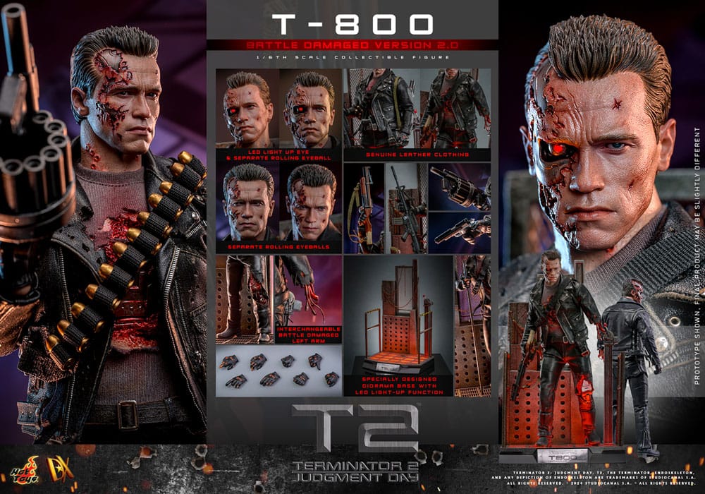 Terminator 2 Movie Masterpiece Action-Figure 1/6 T-800 Battle Damaged Vers ( Imagem 2 de 4 ) - Preview