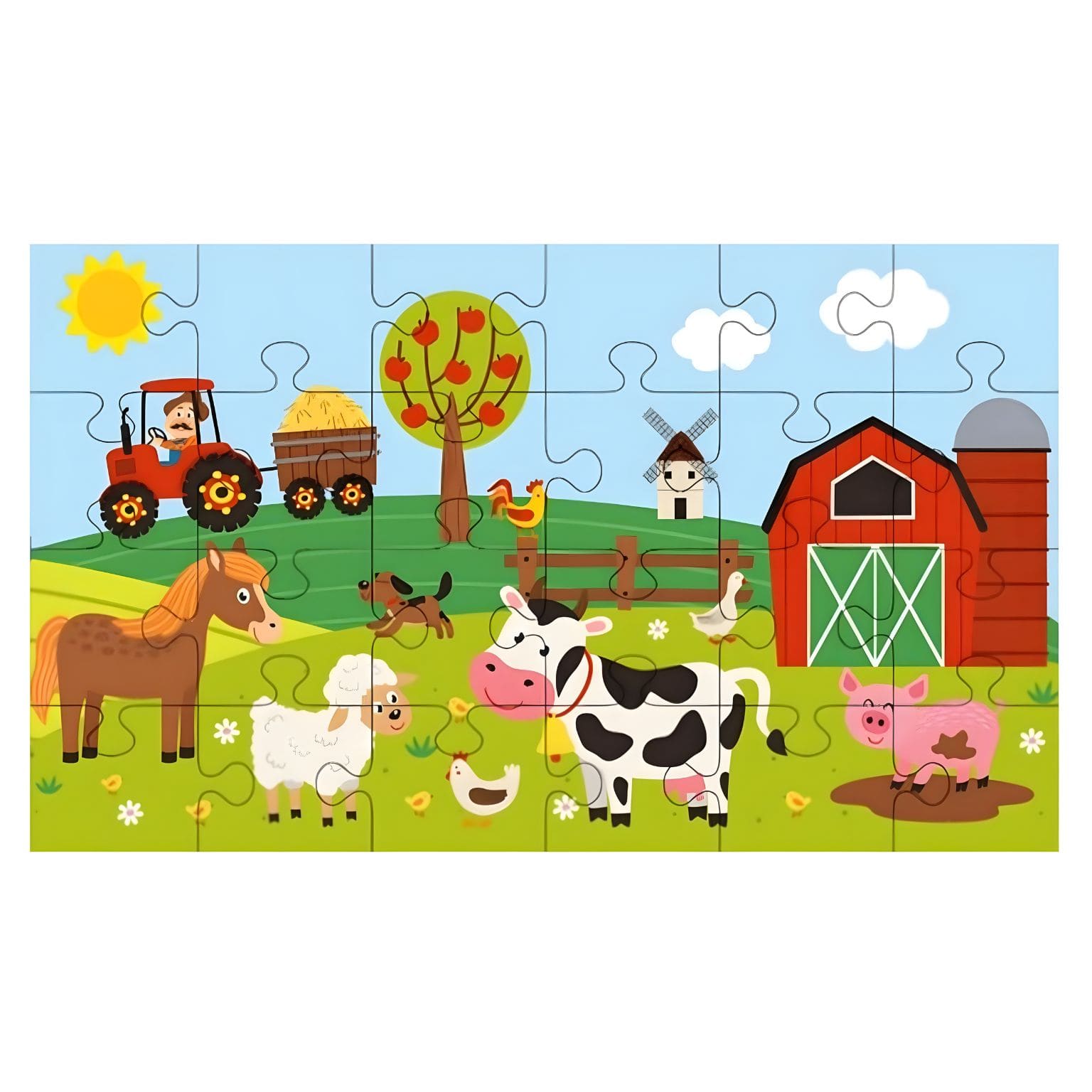 Puzzle Animais na Quinta com 24 pçs ( Imagem 2 de 4 ) - Preview