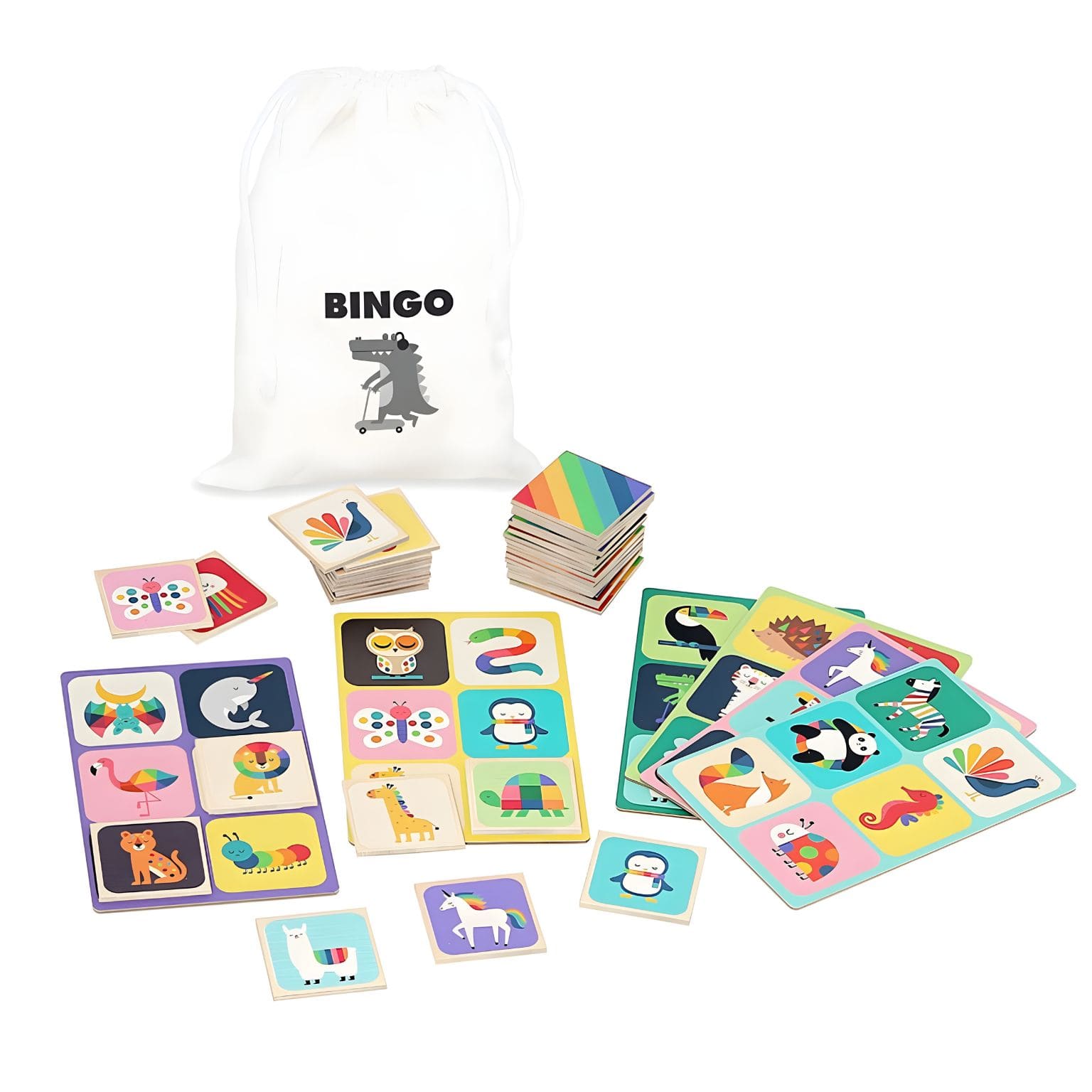 Loto em Madeira Animais Arco-íris ( Imagem 2 de 4 ) - Preview